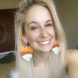 COPY - Candy corn macrame earrings